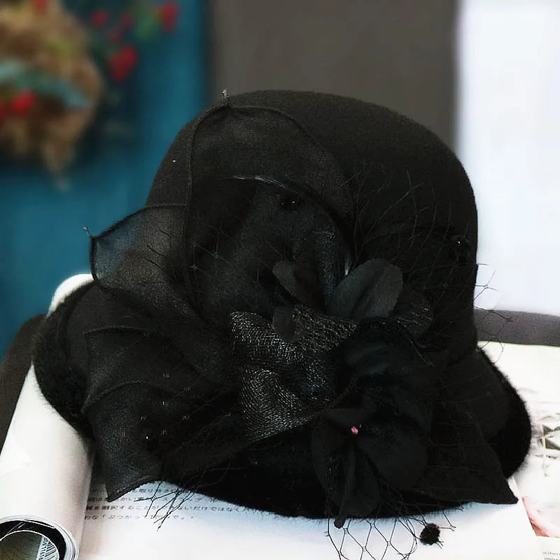 Chapeau Melon.Cloche Femme à Fleur
