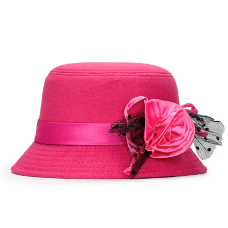 Chapeau Melon Cloche Femme Fleur