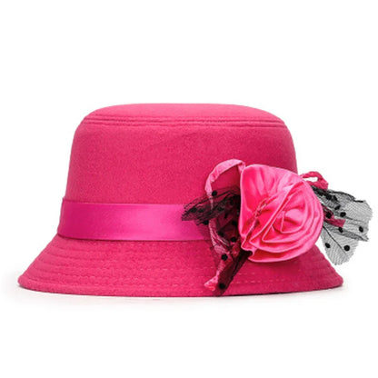 Chapeau Melon Cloche Femme Fleur