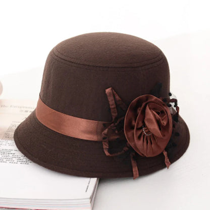 Chapeau Melon Cloche Femme Fleur