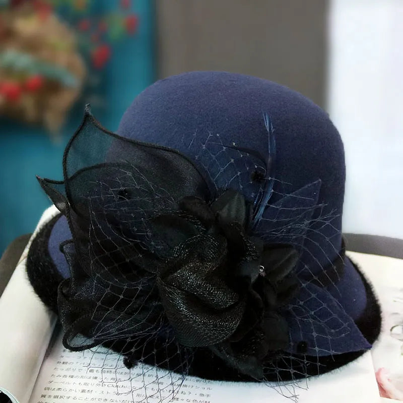 Chapeau Melon.Cloche Femme à Fleur