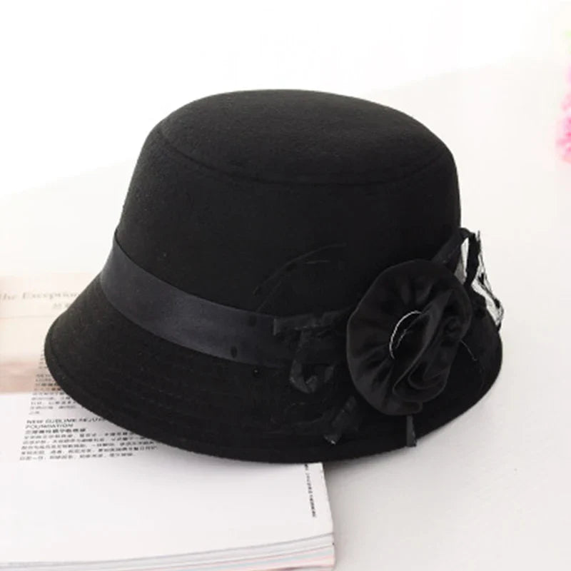 Chapeau Melon Cloche Femme Fleur