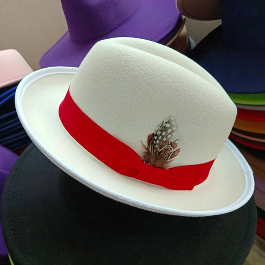 Chapeau Melon Fedora Plume