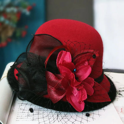 Chapeau Melon.Cloche Femme à Fleur