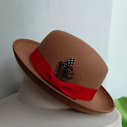 Chapeau Melon Fedora Plume